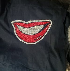 jacket customized with crystal beads @mon_maudesig